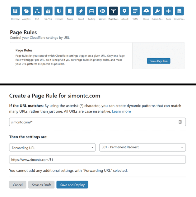 cloudflare forwarding